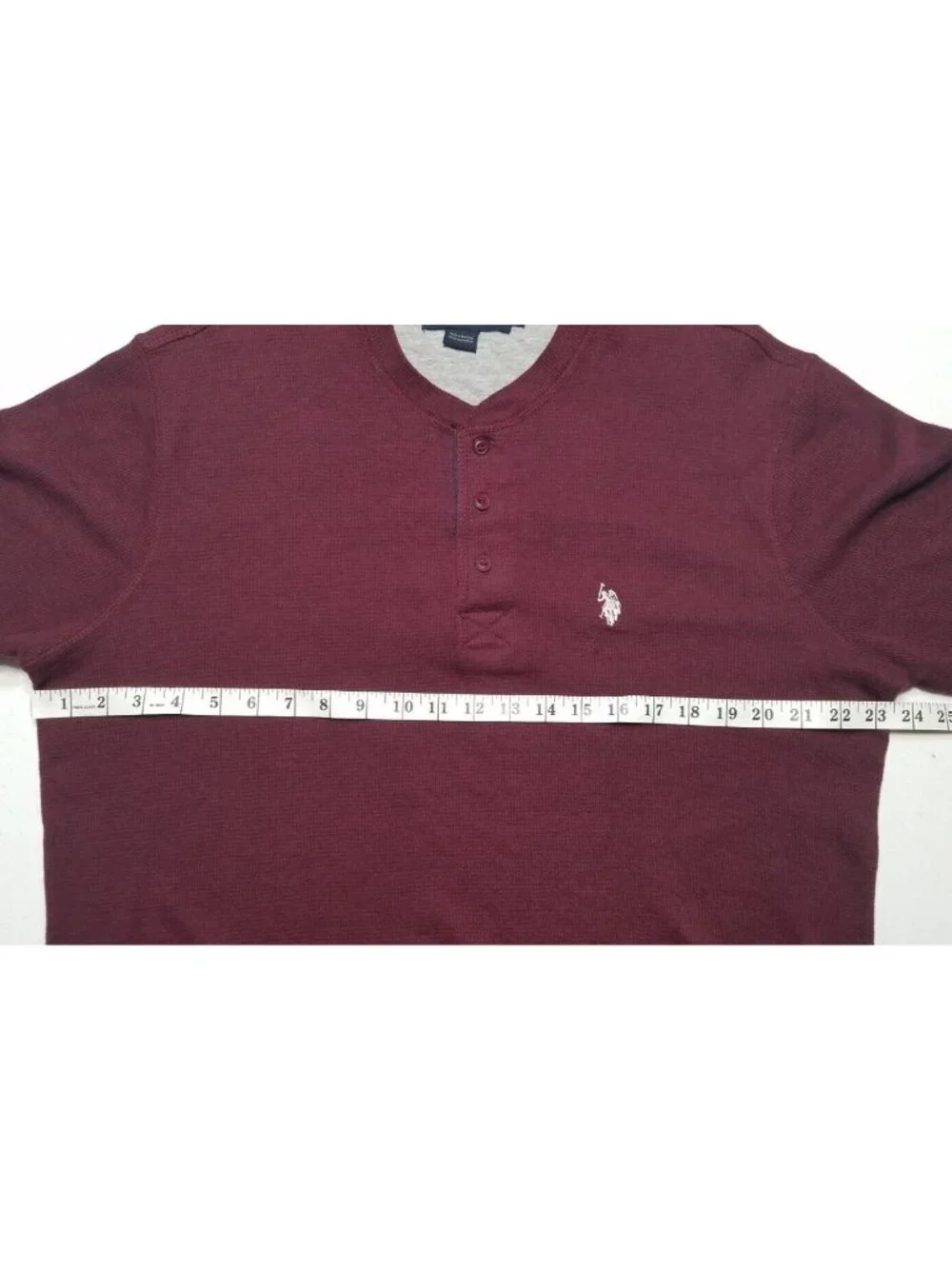 U.S. Polo Assn. Long Sleeve Thermal Henley Button Pullover Sweater Men's XL